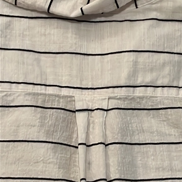 XL Apt. 9 Casual Striped Oversized Button Down Shirt , 100% cotton, white & blue - Picture 14 of 14